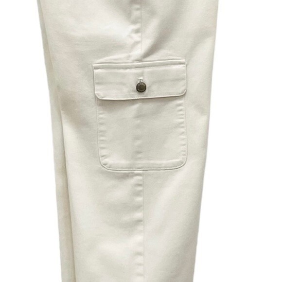 Sigrid Olsen Cream Pants Floral Embroidered Cropped Poet Pant Women’s Size 4 - Picture 11 of 15